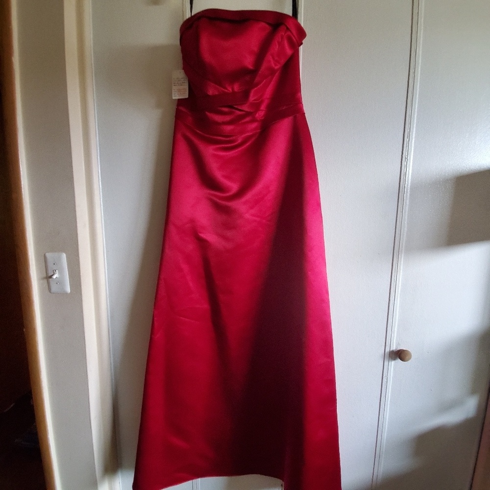 Never worn red strapless formal gown